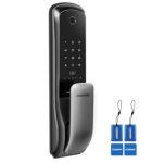 COMMAX 무타공 지문인식 카드키 푸시풀 디지털 도어락 CDL-615P