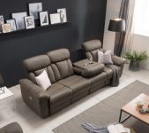 크루즈 USB 4인용 전동 리클라이너 가죽소파